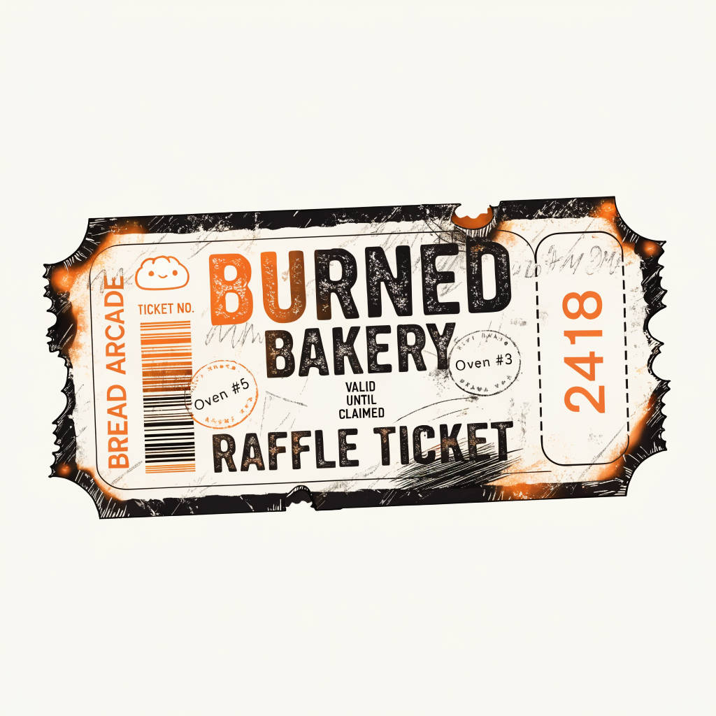 Burnt Bakery raffle ticket